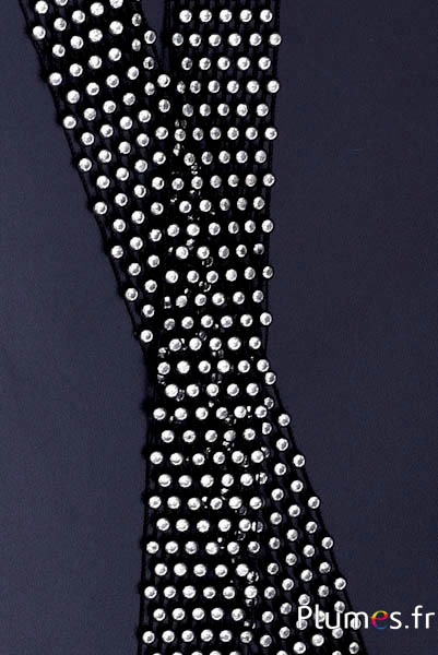 Col strass - long. 130 x 5 cm - noir